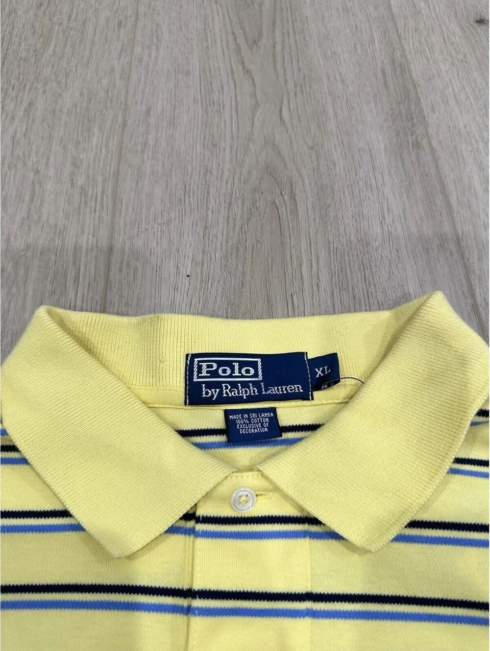 NWT Polo Ralph Lauren Shirt Mens XL Yellow Striped Pony Custom Fit Casual Preppy